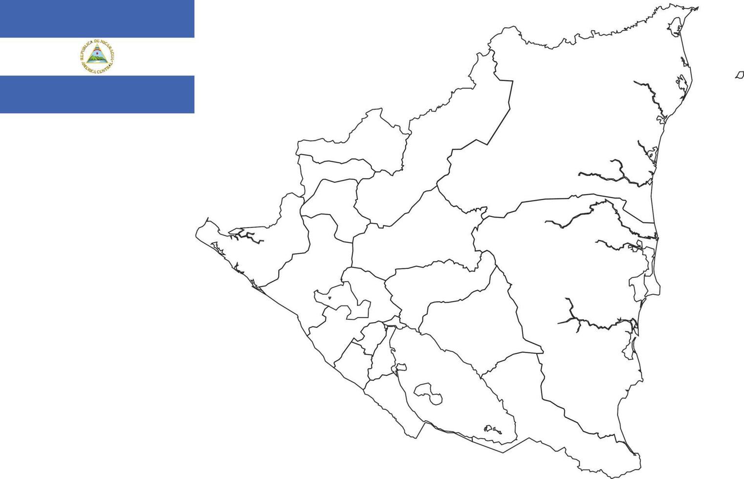 map and flag of Nicaragua vector