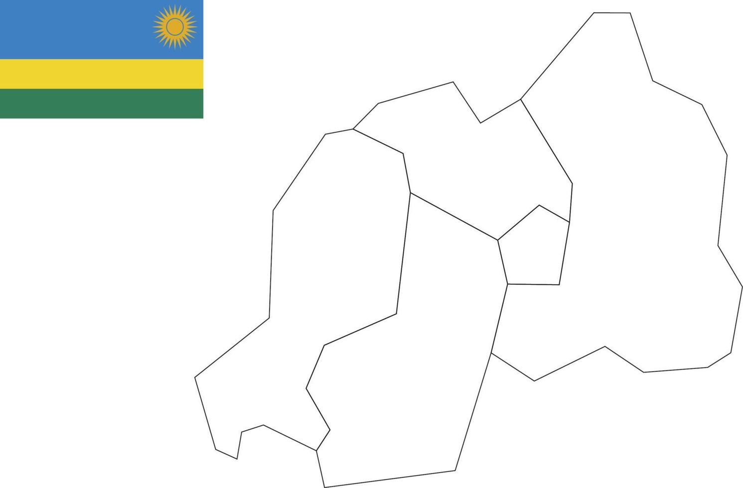 mapa y bandera de ruanda vector
