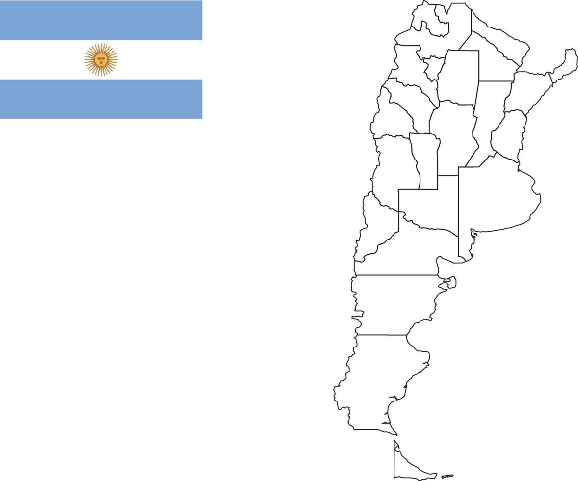 map and flag of Argentina vector