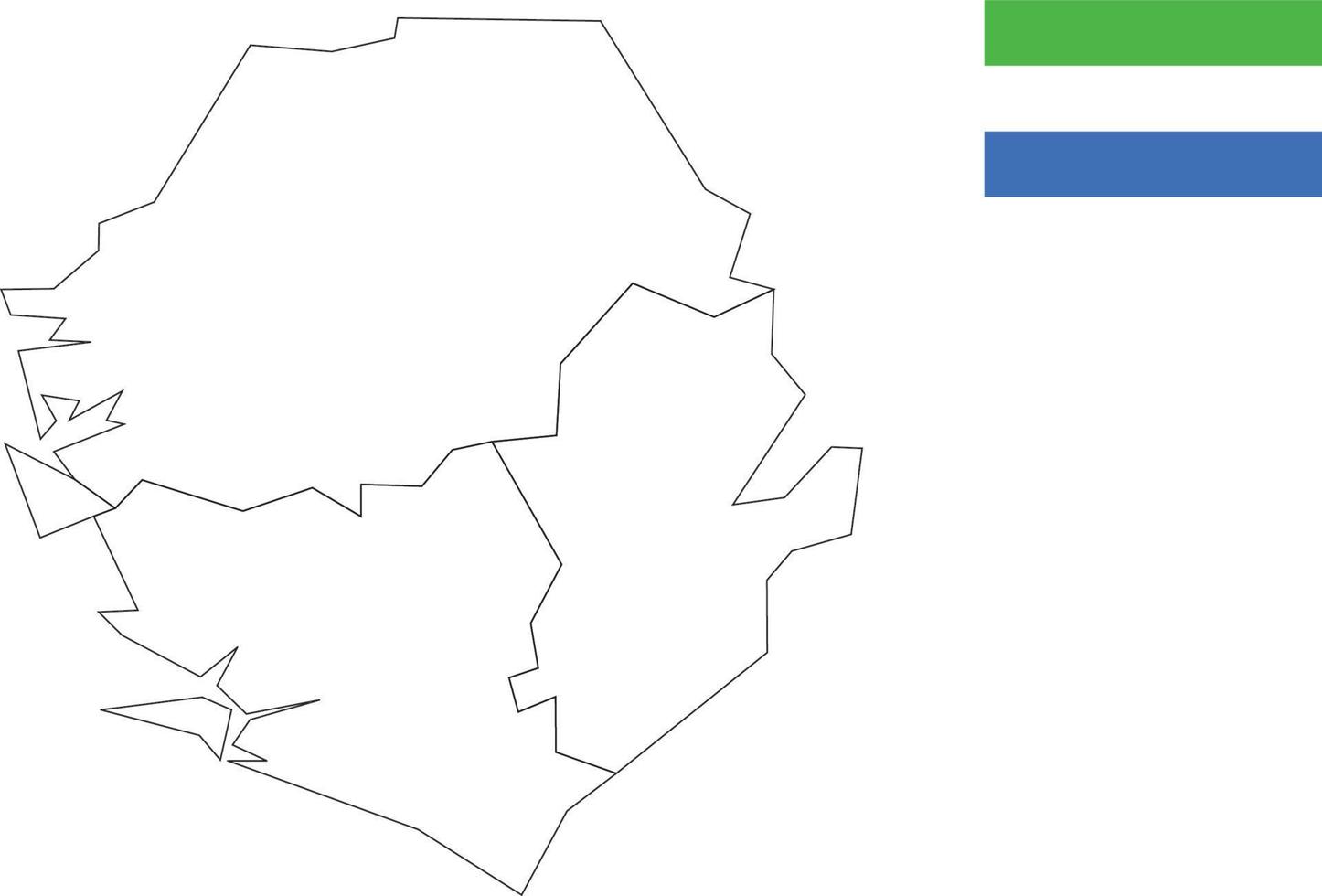 mapa y bandera de sierra leona vector