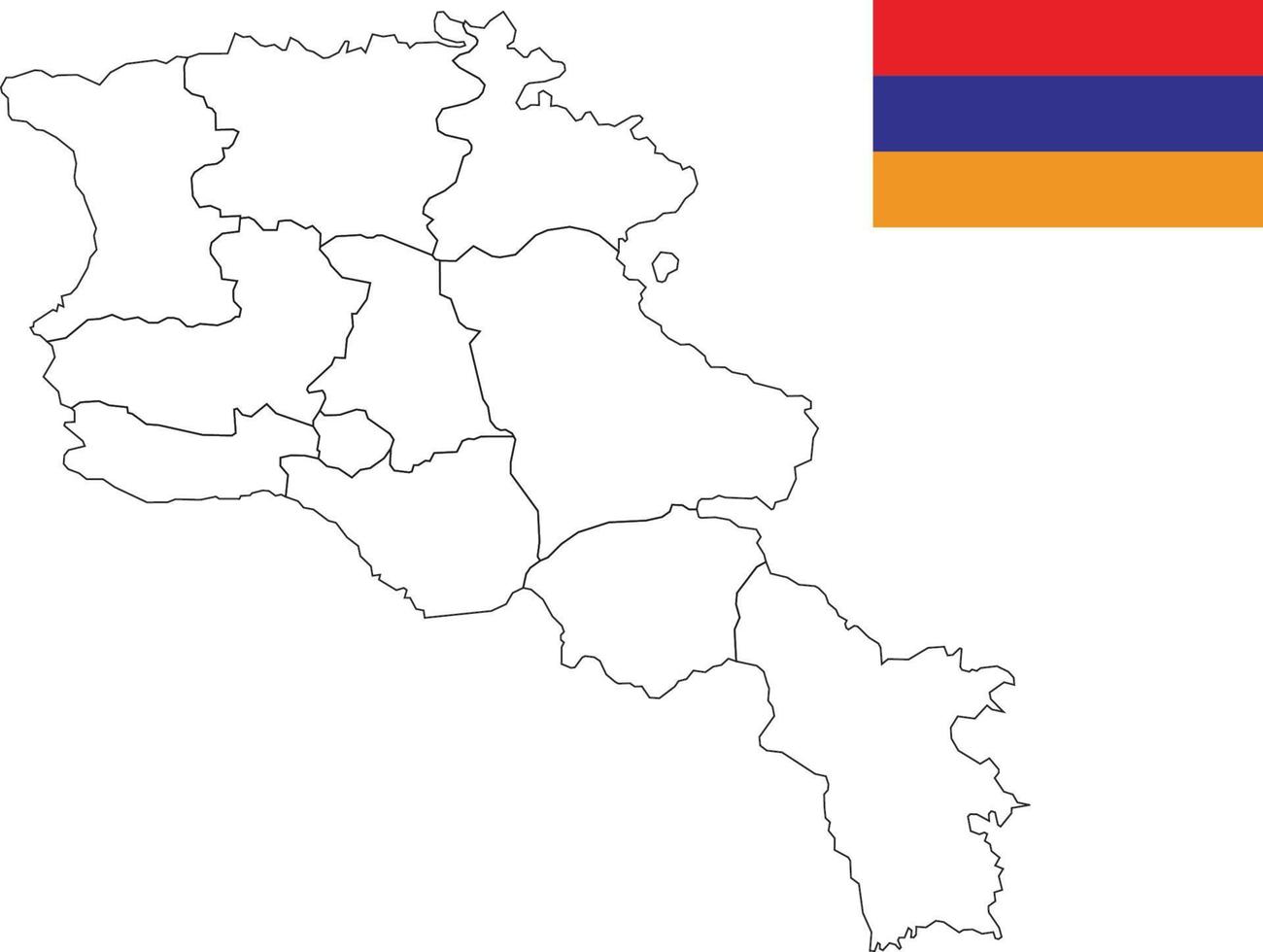 mapa y bandera de armenia vector