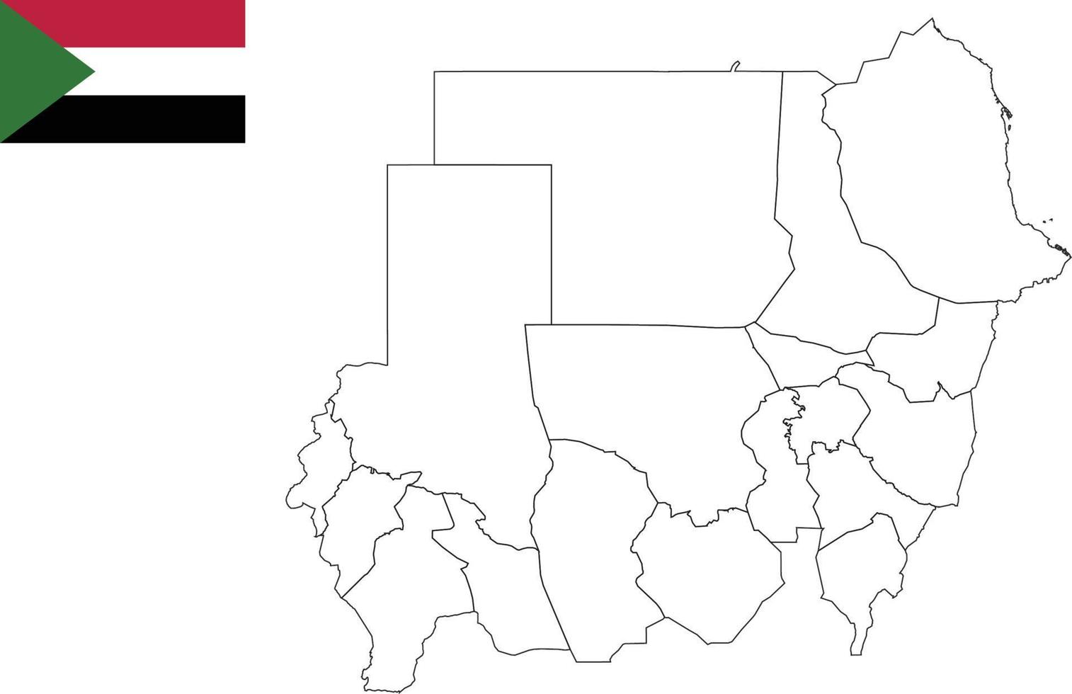 map and flag of Sudan vector