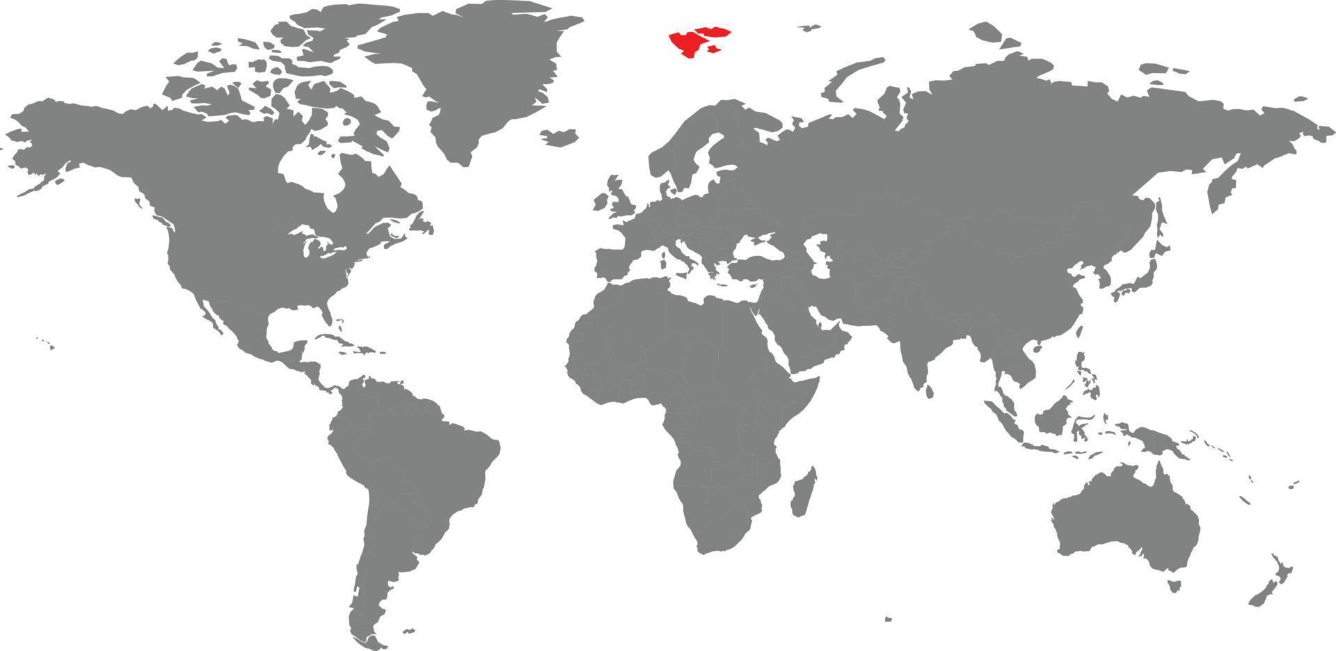 mapa de svalbard y jan mayen en el mapa mundial vector