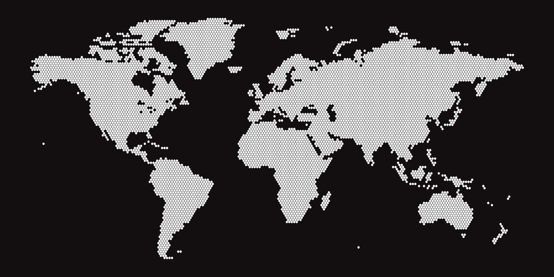 white poyigon world map vector