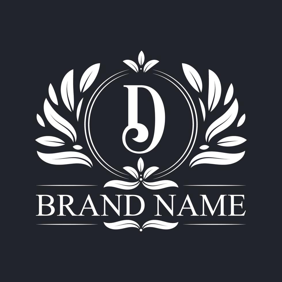 Vintage Elegant D Letter logo design template. vector