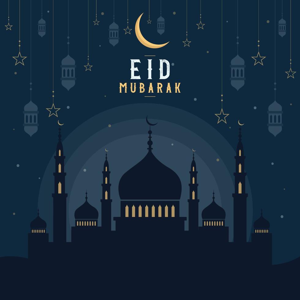 resumen religioso eid mubarak ilustración vectorial islámica vector