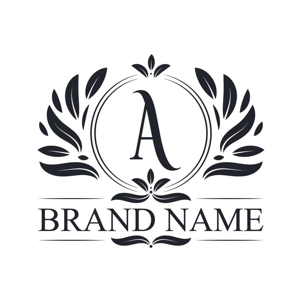 Alphabet A luxurious logo design template. vector