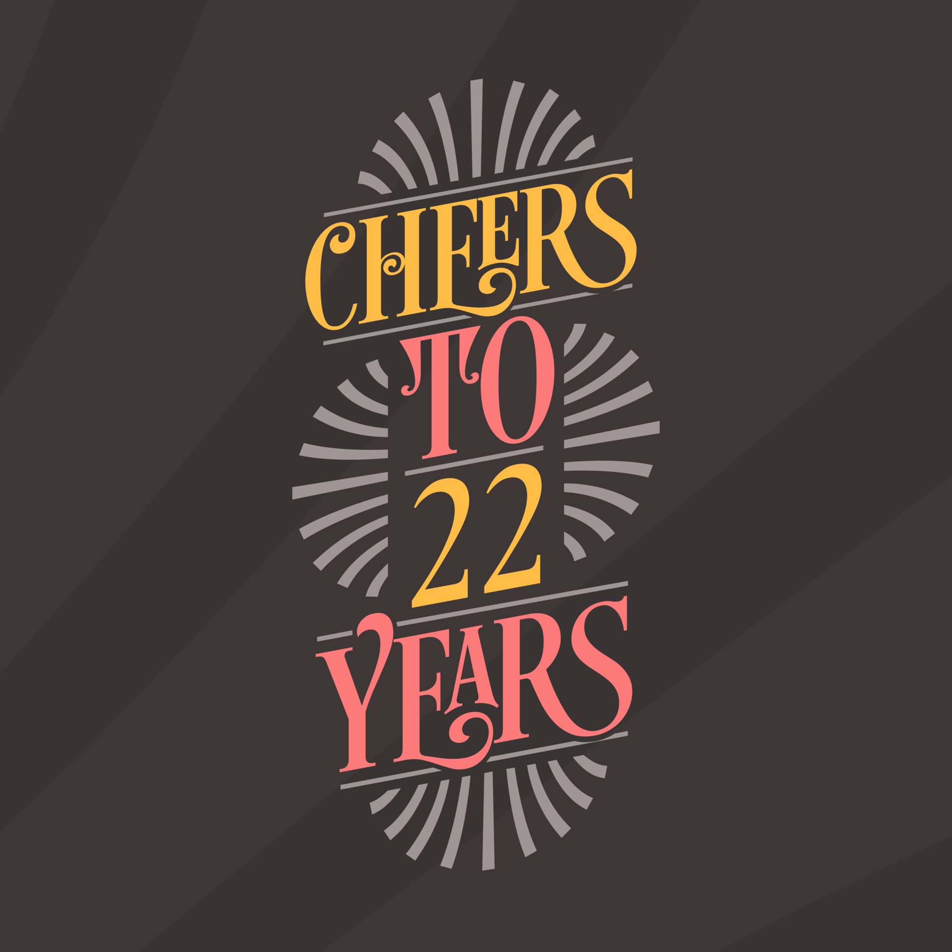 cheers-to-22-years-22nd-birthday-celebration-10199507-vector-art-at