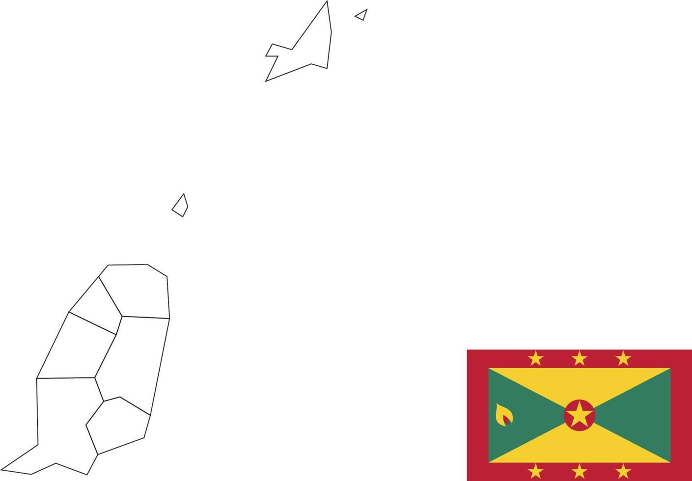 map and flag of Grenada vector