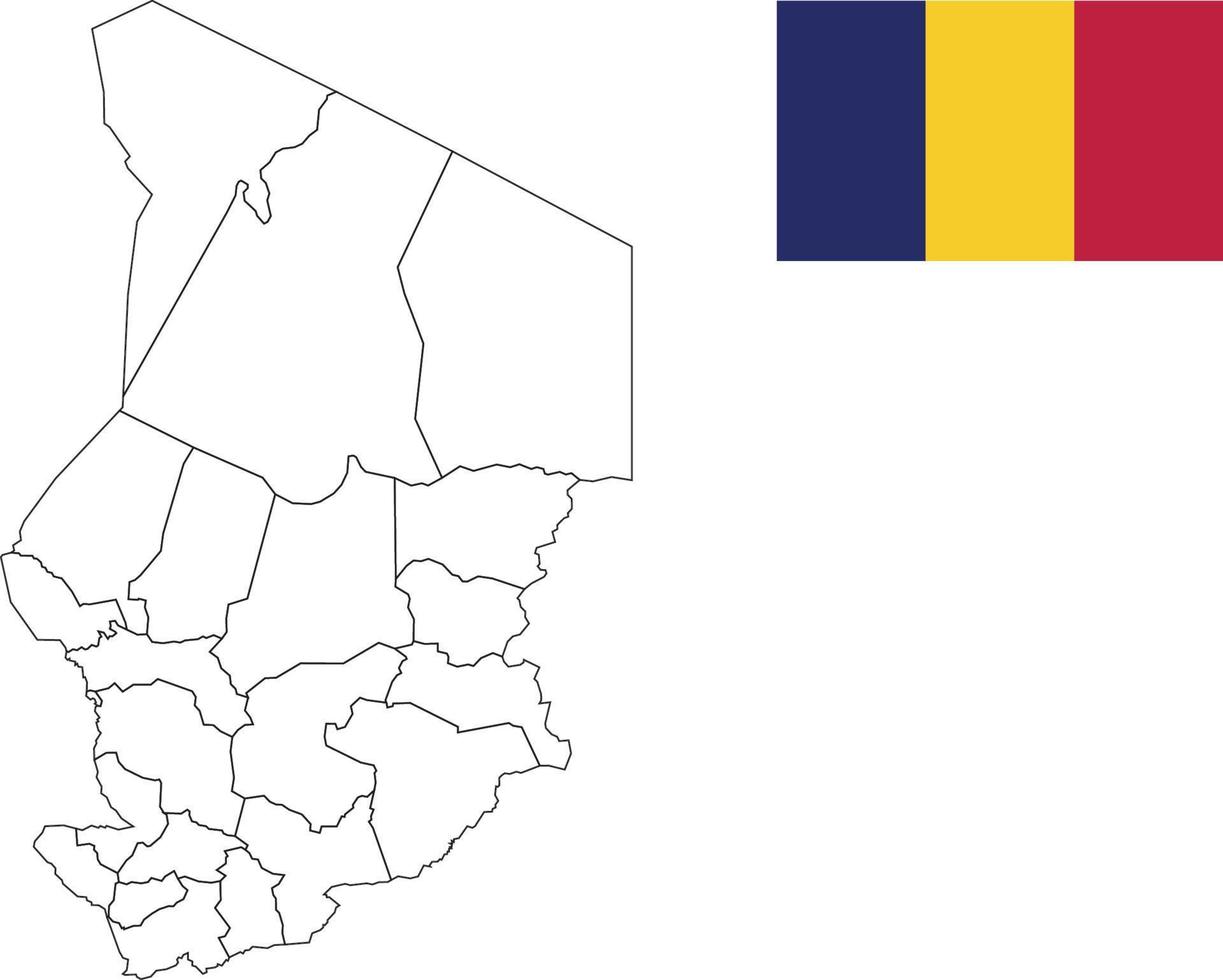map and flag of Chad vector