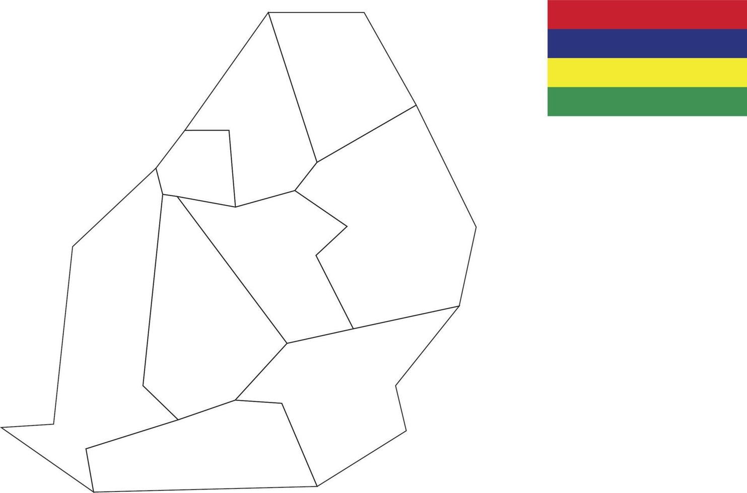 map and flag of Mauritius vector