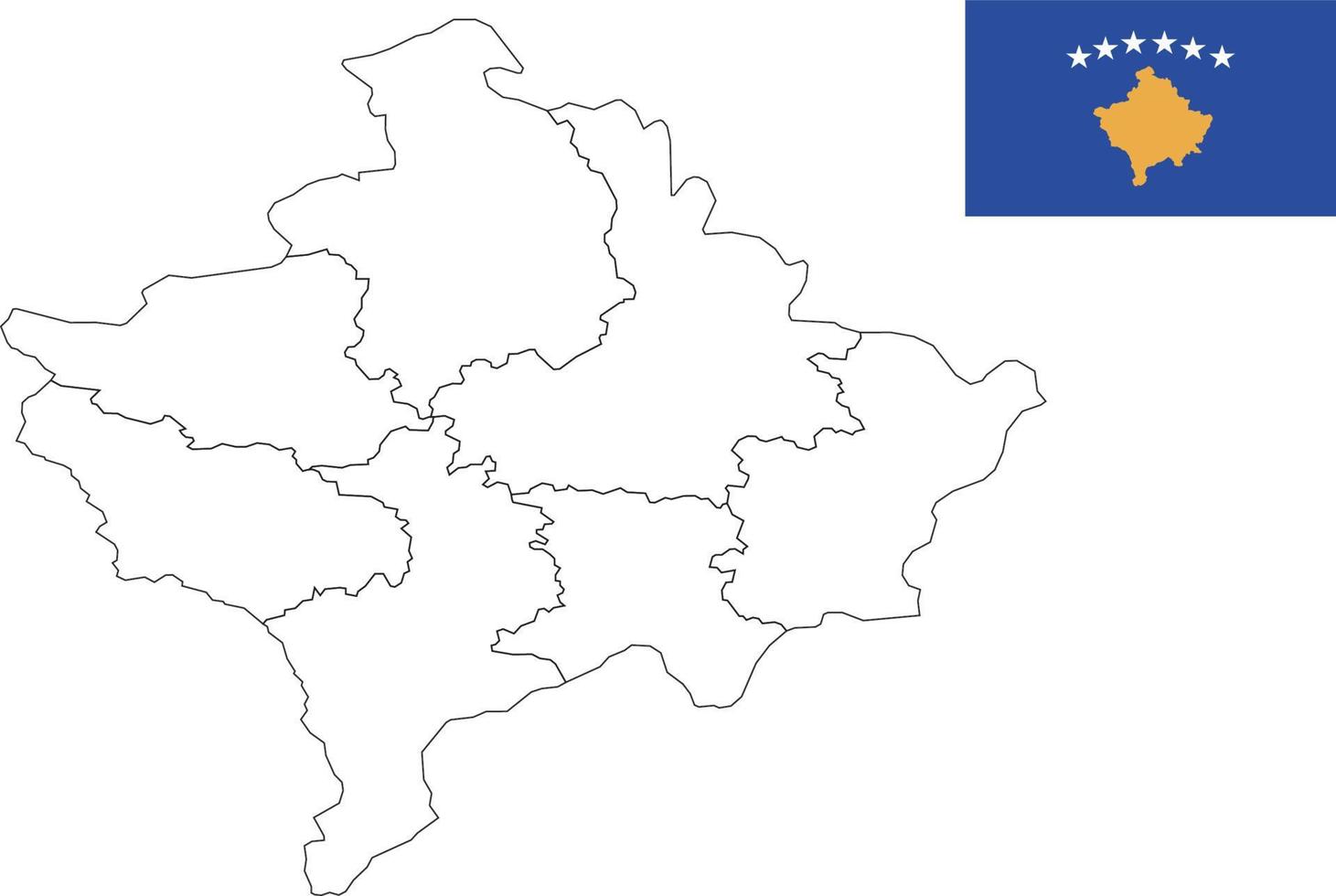 map and flag of Kosovo vector