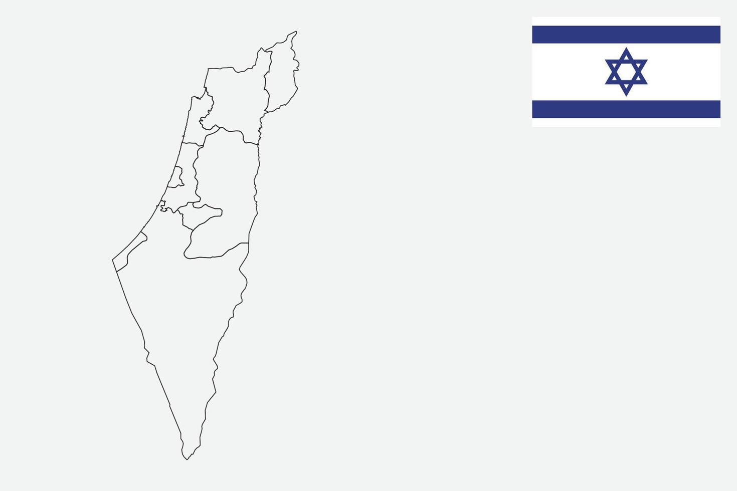 map and flag of Israel vector