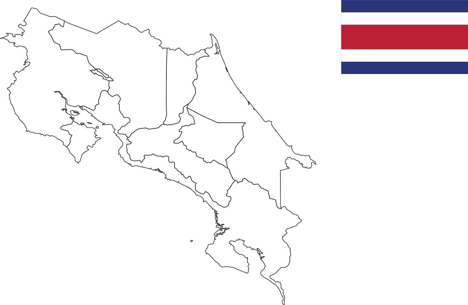 map and flag of Costa Rica vector