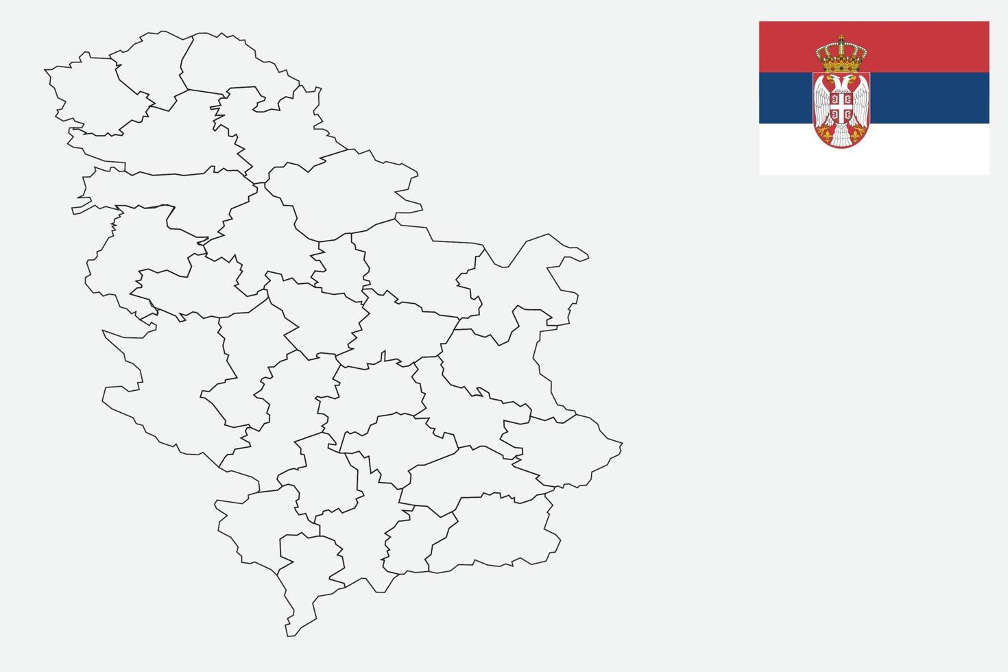 map and flag of Serbia vector