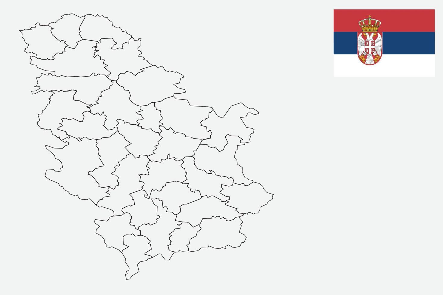 mapa y bandera de serbia vector