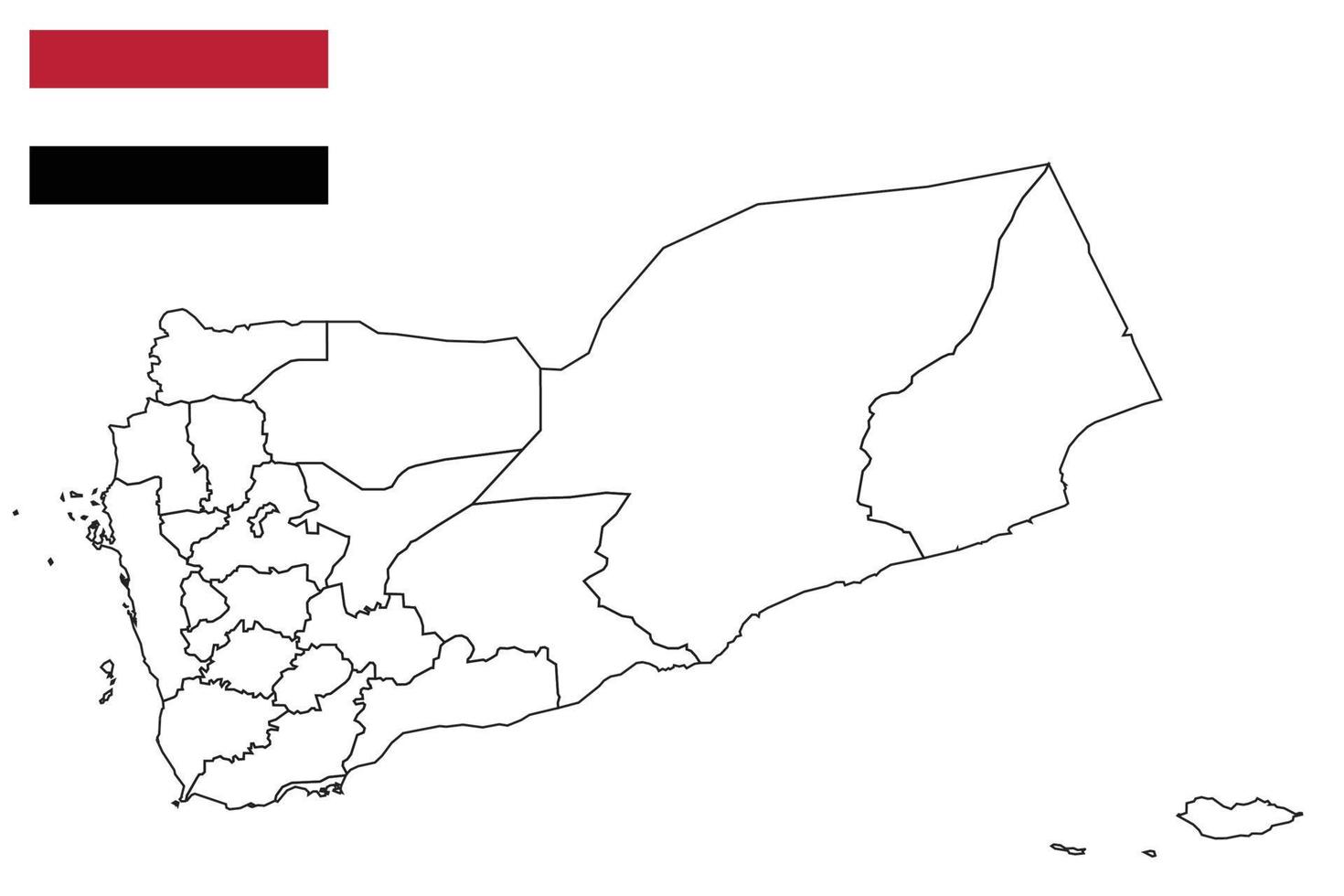 mapa y bandera de yemen vector