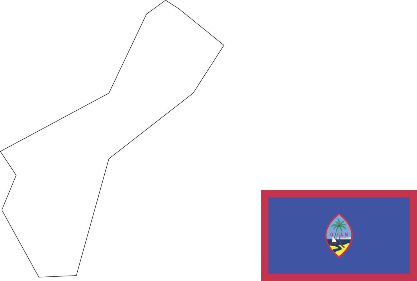 map and flag of Guam vector