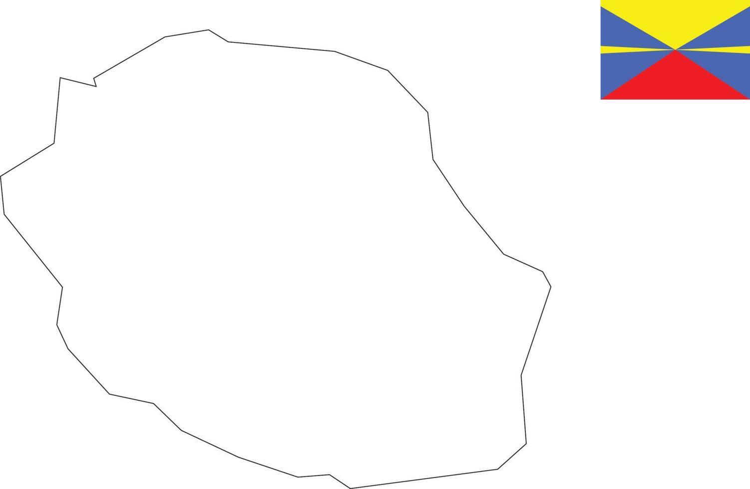 mapa y bandera de reunión vector