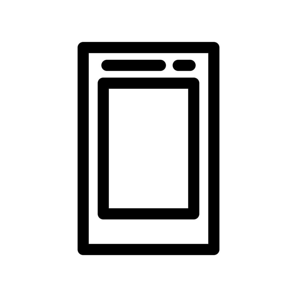 Touch screen mobile phone line style icon, with editable lines. flat vector icon