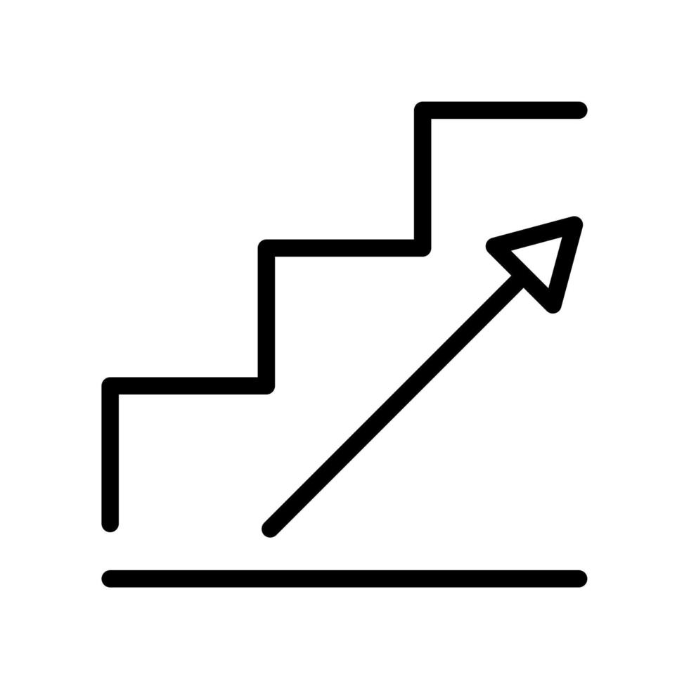 icono de estilo de línea de escalera con dirección de flecha hacia arriba, líneas editables. se puede utilizar para el uso del logotipo. icono de vector plano para cualquier propósito