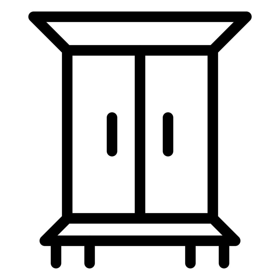 Two door wardrobe line style icon, with editable lines. flat vector icon