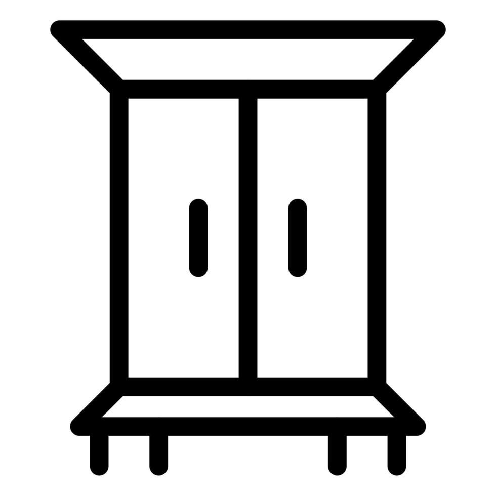 icono de estilo de línea de armario de dos puertas, con líneas editables. icono de vector plano