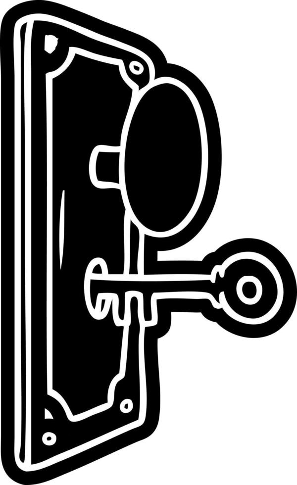 cartoon icon drawing of a door handle vector