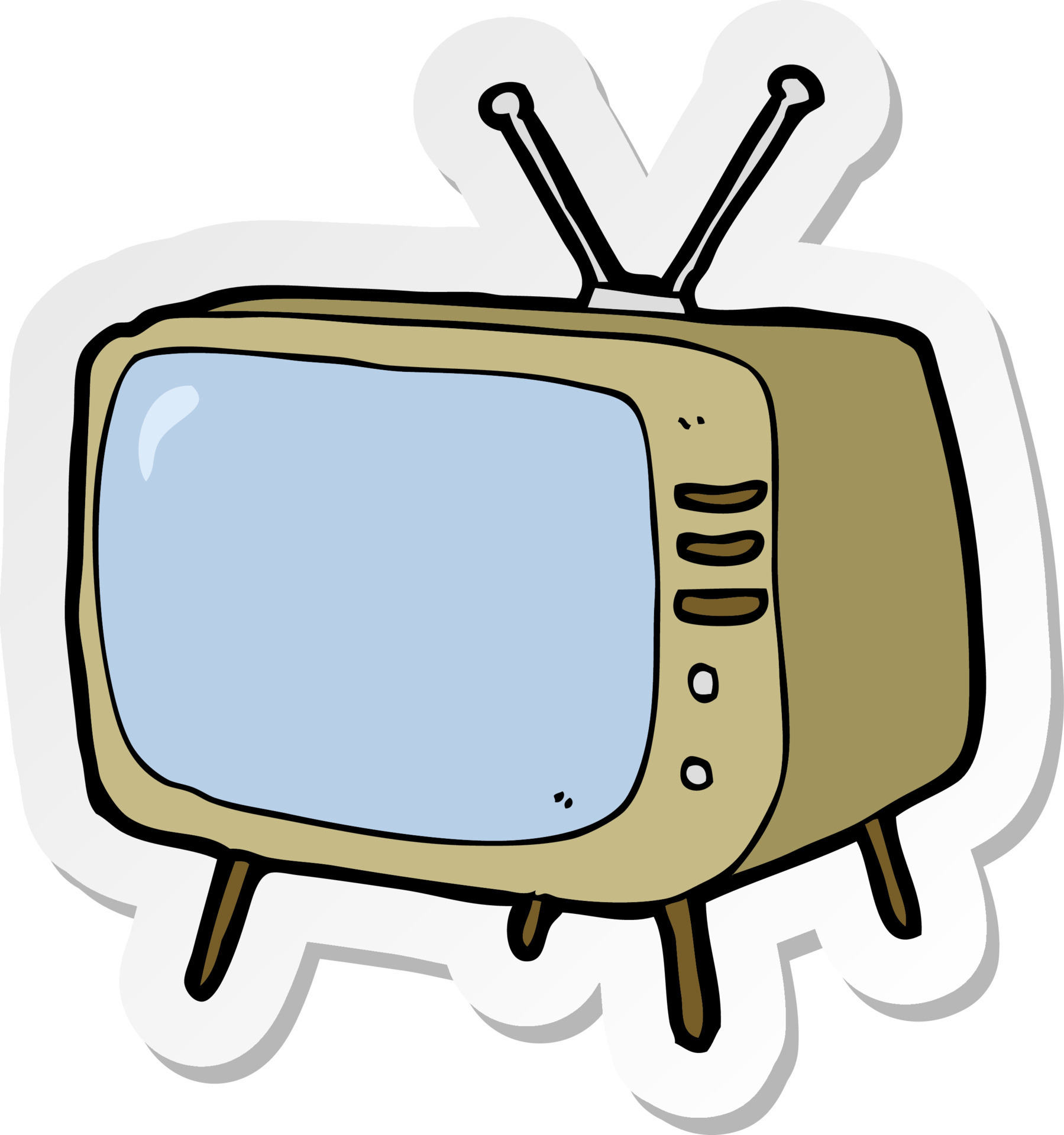 sticker of a cartoon television 10199960 Vector Art at Vecteezy