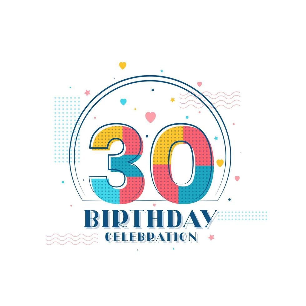 30 Birthday celebration, Modern 30th Birthday design vector