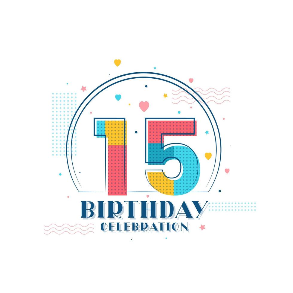 15 Birthday celebration, Modern 15th Birthday design vector