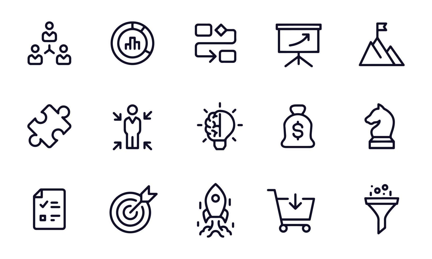 diseño de vectores de iconos de gestión de productos