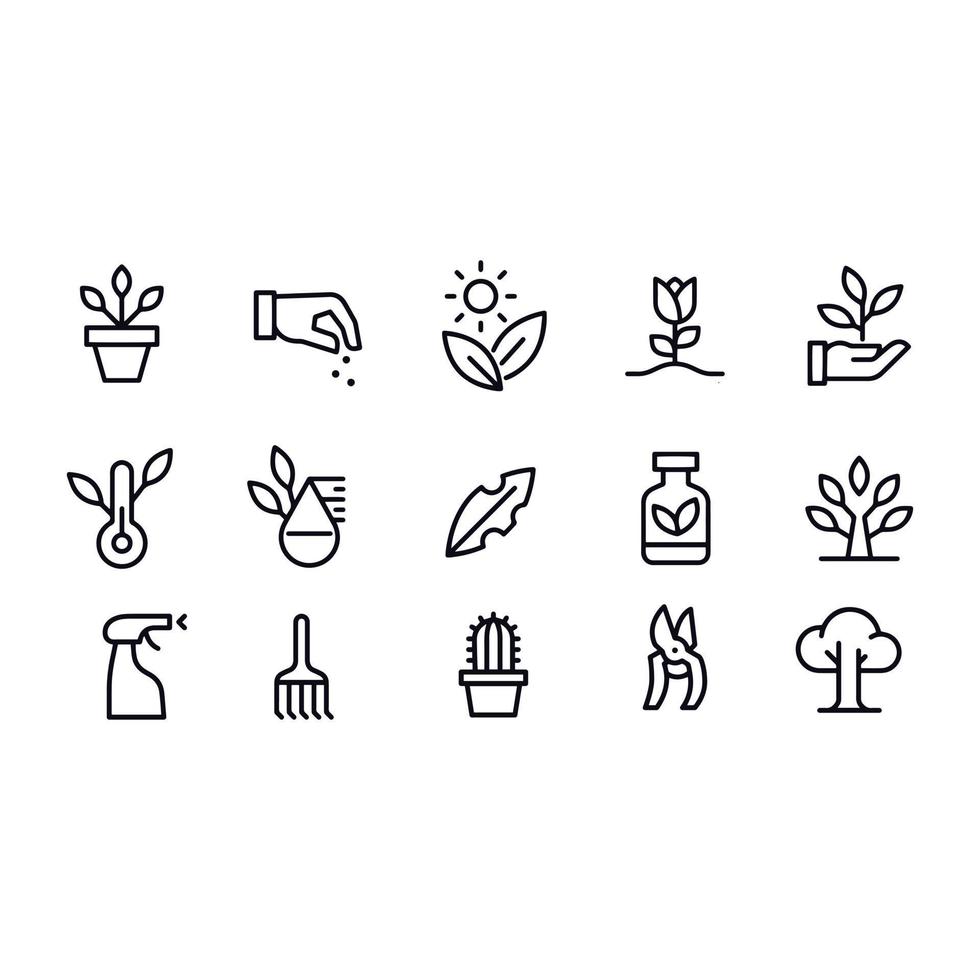 gardening and plants icons vector design