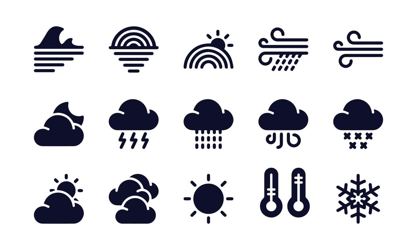 diseño vectorial de iconos meteorológicos vector