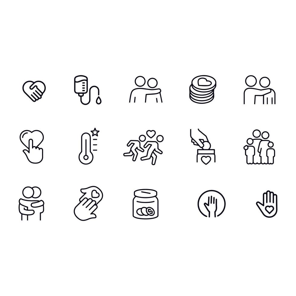 charity and donation icons vector design