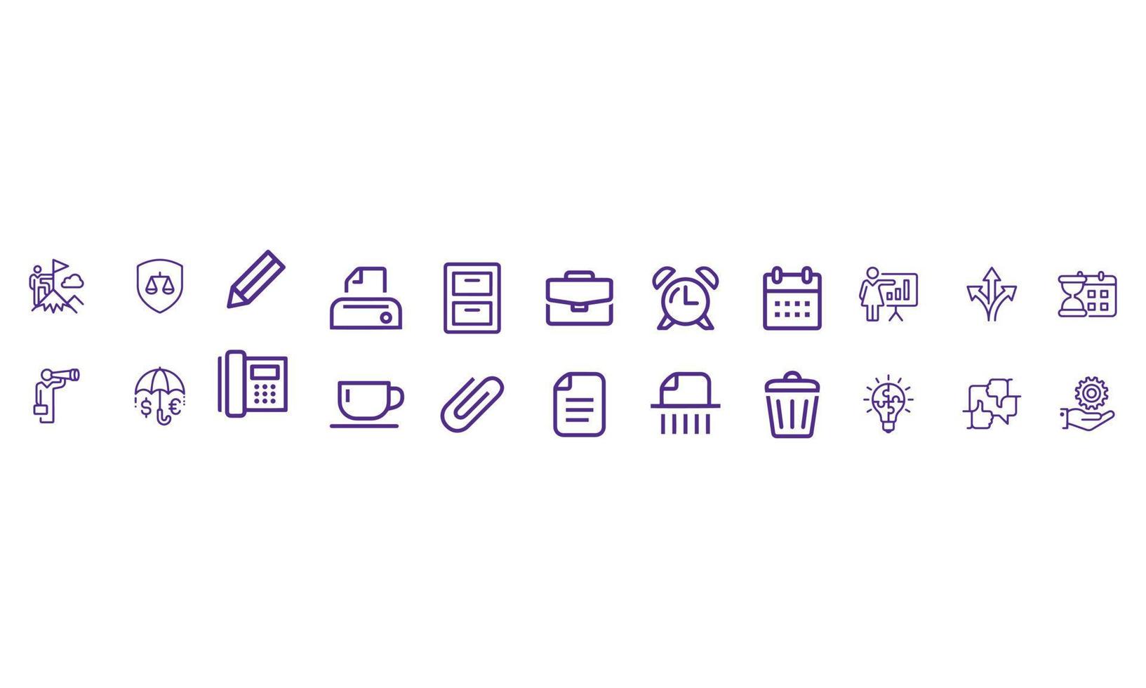 office and business line icons vector design