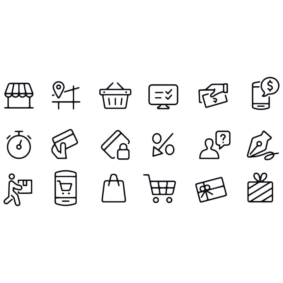 diseño de vectores de iconos de compras