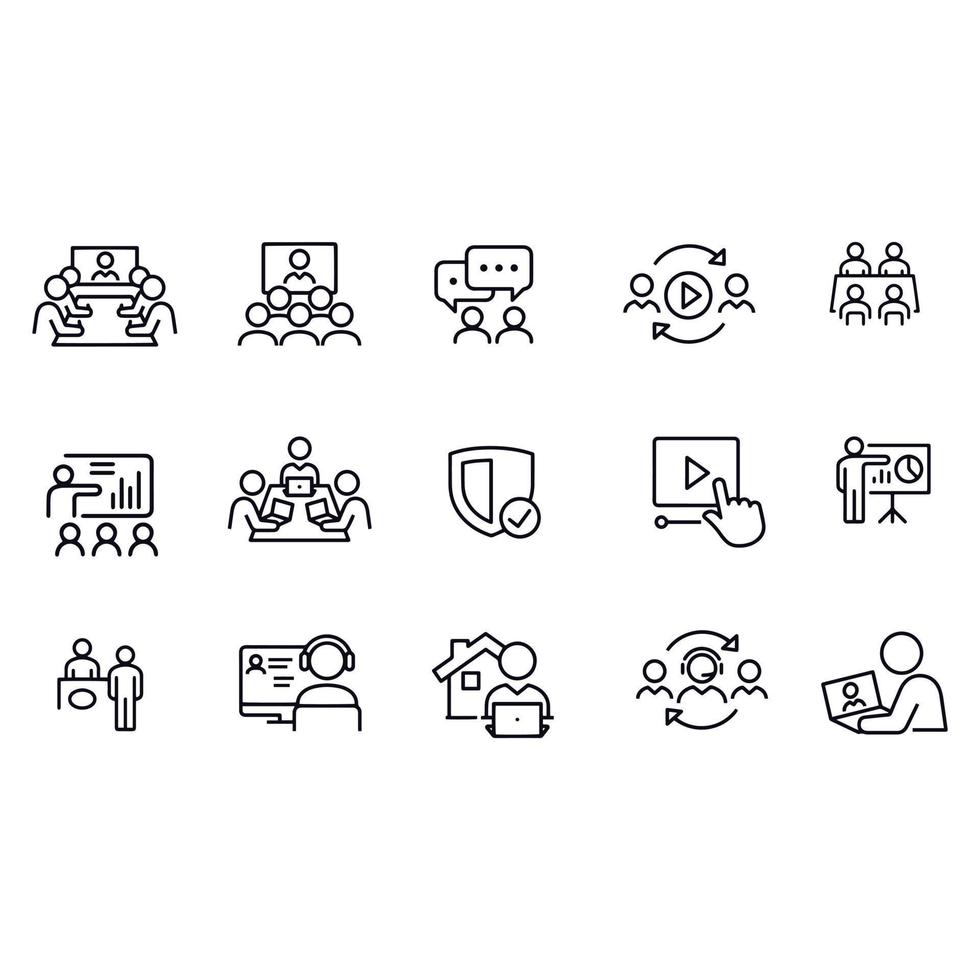 diseño de vectores de iconos de reuniones de negocios