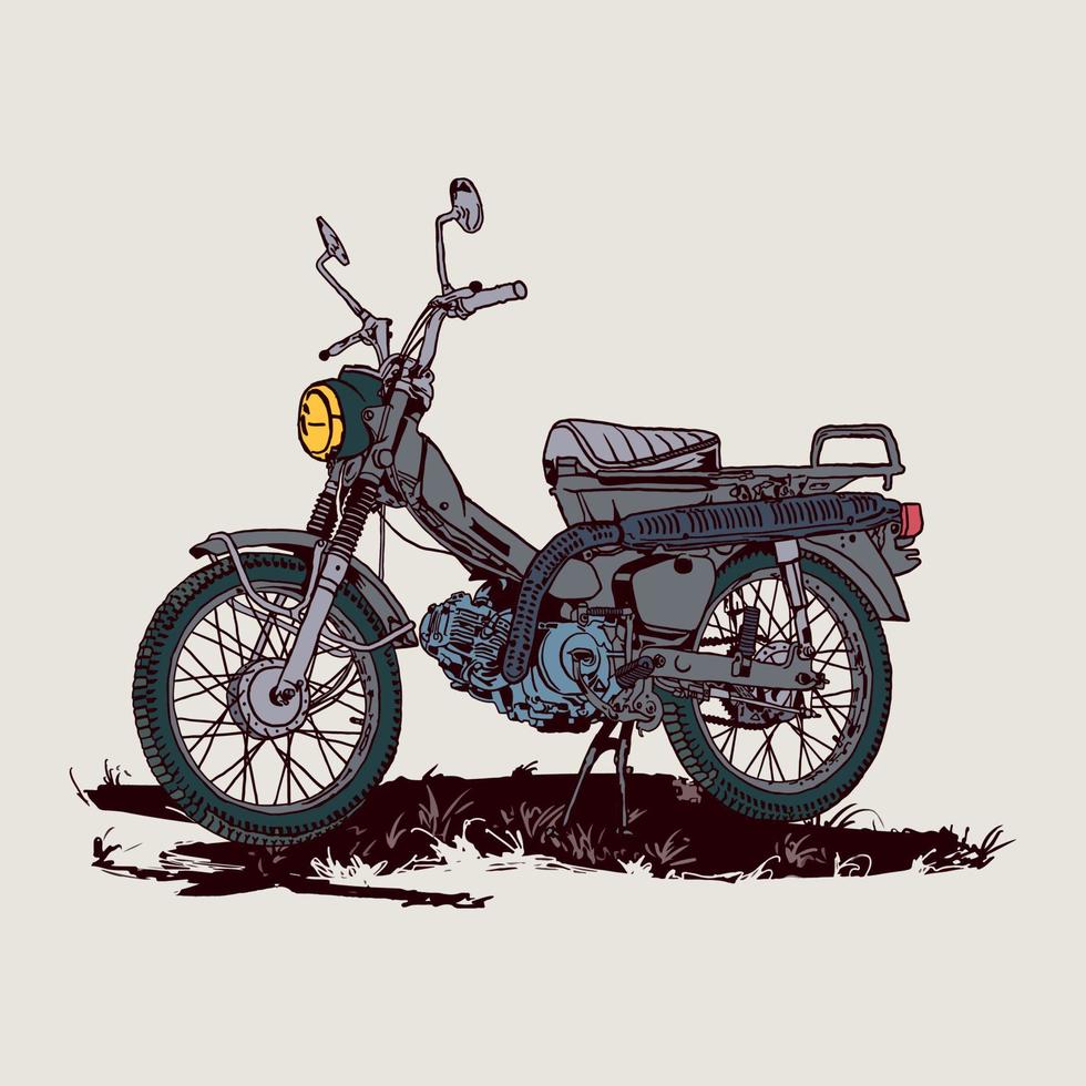 ilustración de la vendimia de la motocicleta vector