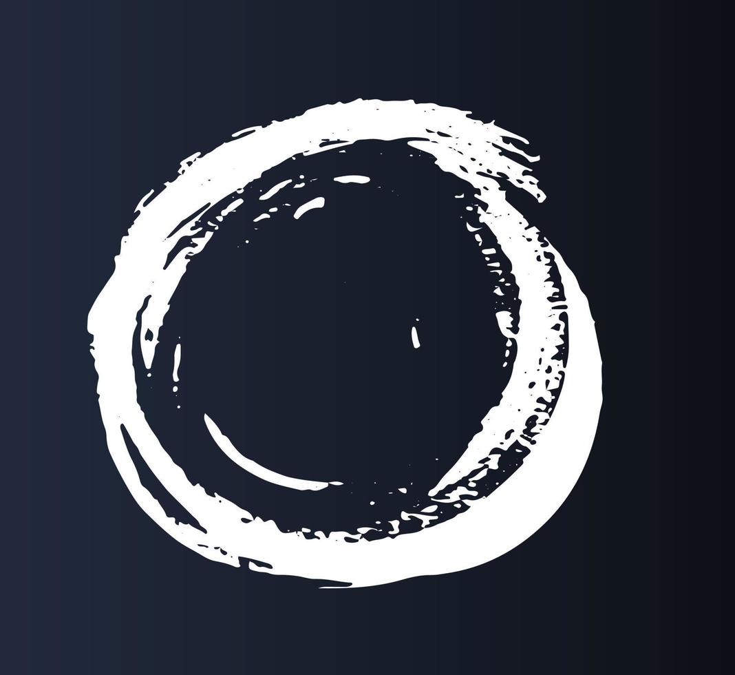 Grunge circle frame on black background. vector