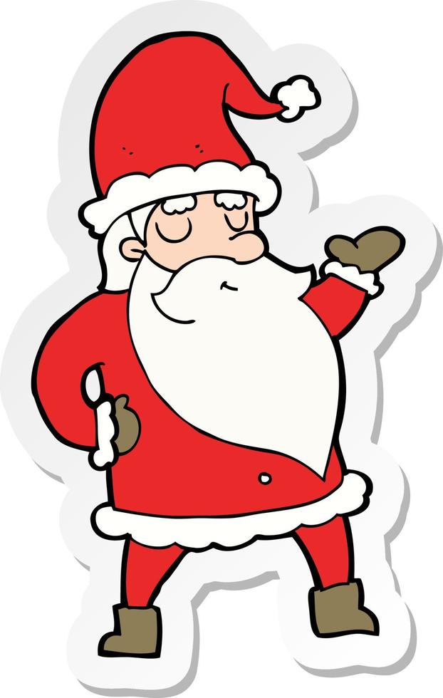 sticker of a cartoon santa claus vector