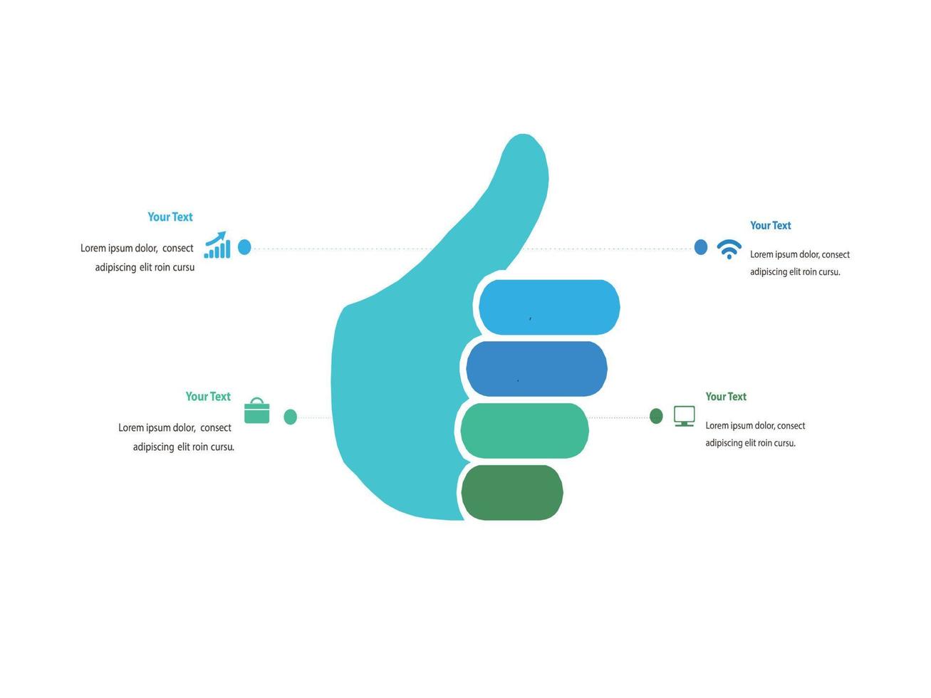 plantilla de diseño infográfico de ilustración vectorial con iconos y 4 opciones o pasos. se puede utilizar para procesos, presentaciones, diseño, banner, gráfico de información. vector