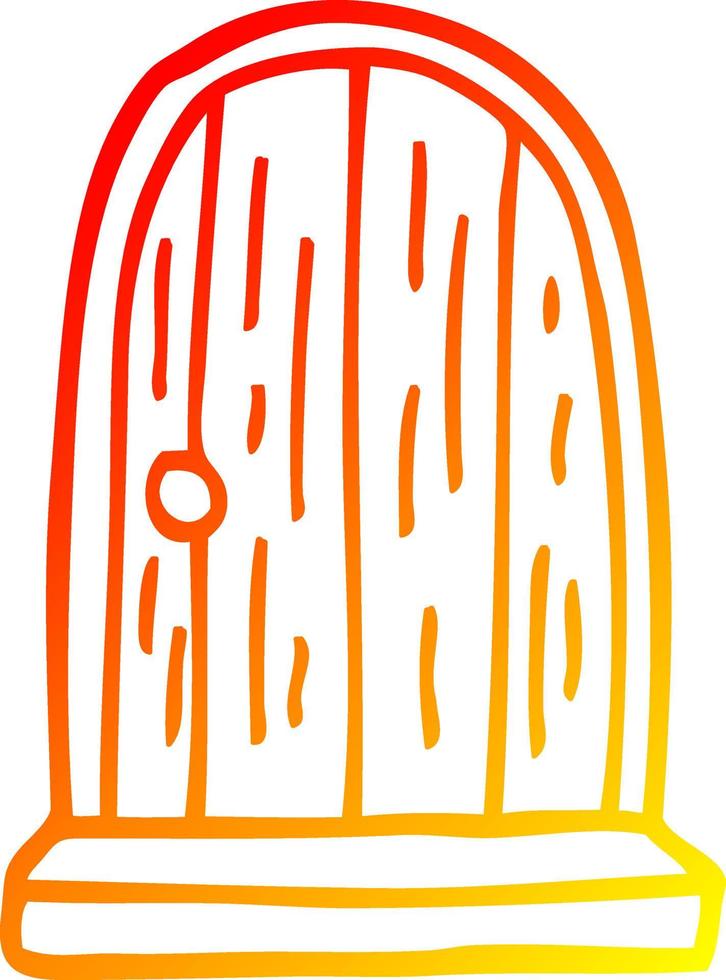 warm gradient line drawing cartoon round doorway vector