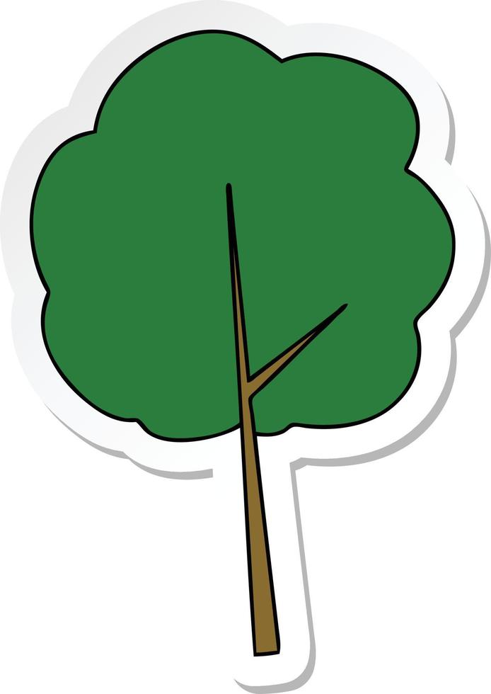 sticker of a quirky hand drawn cartoon tree vector