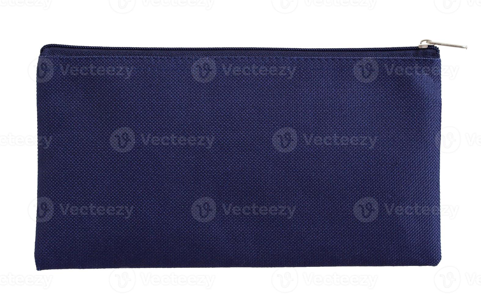blue canvas bag isolated on white with clipping path photo