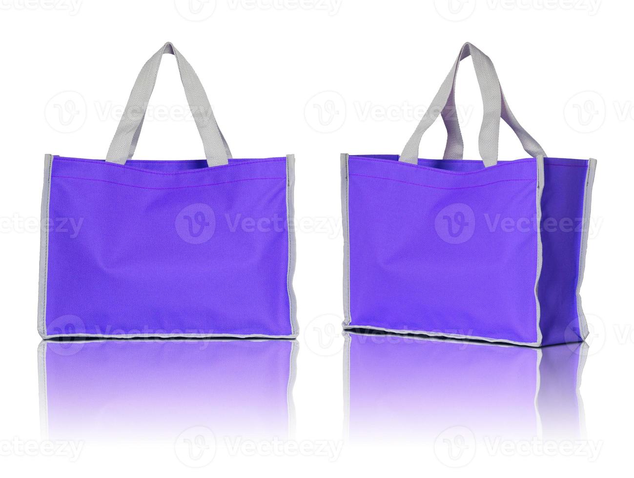 blue shopping bag on white background photo