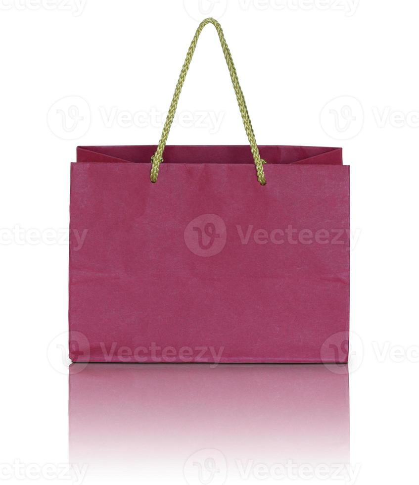 red paper bag on white background photo