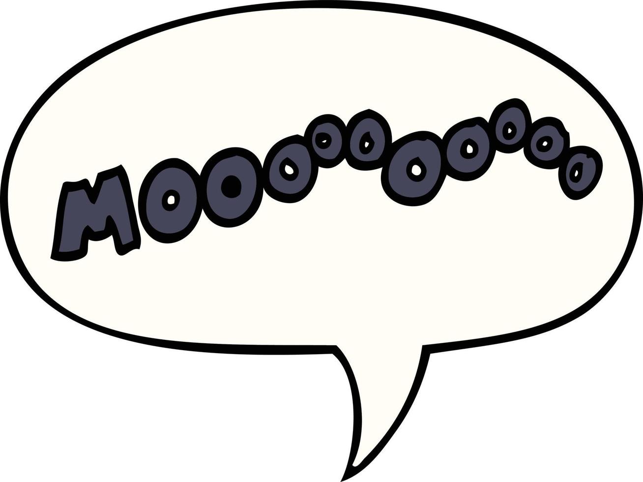 cartoon moo noise and speech bubble vector