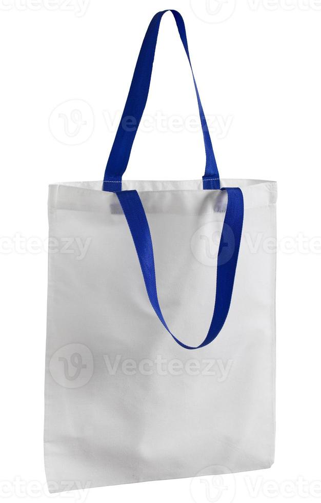 white fabric bag isolated on white with clipping path photo