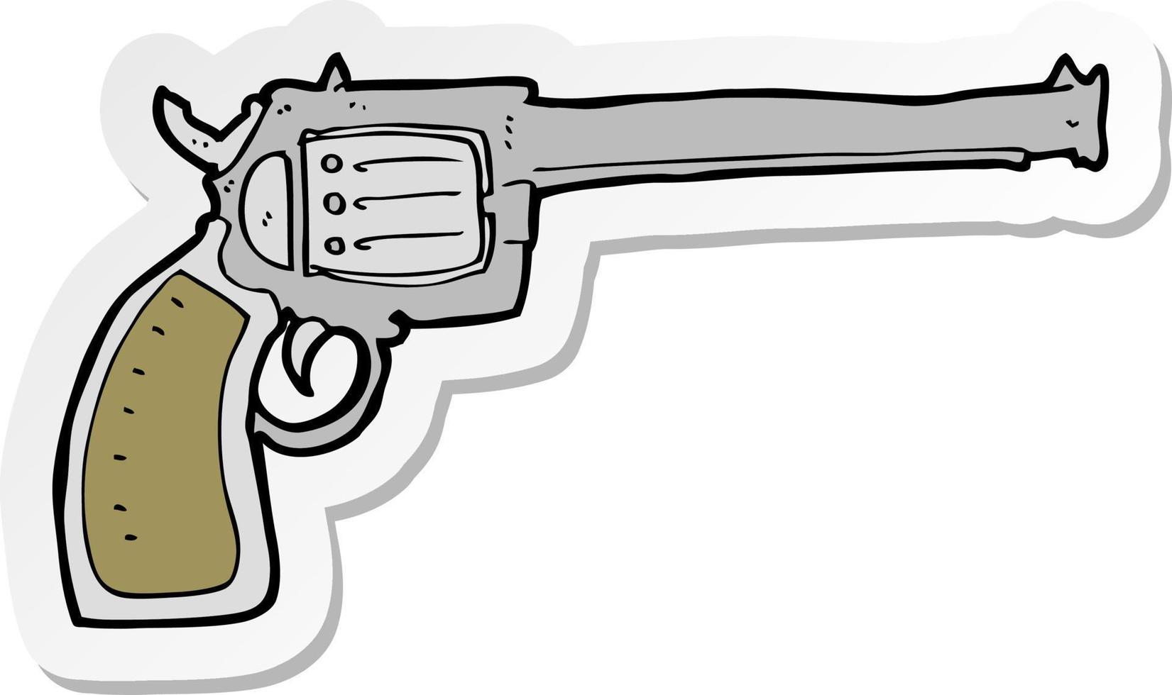 sticker of a cartoon gun vector